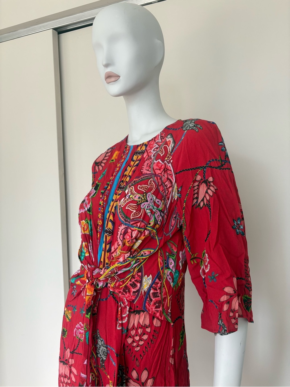 Desigual Red Floral Midi Dress